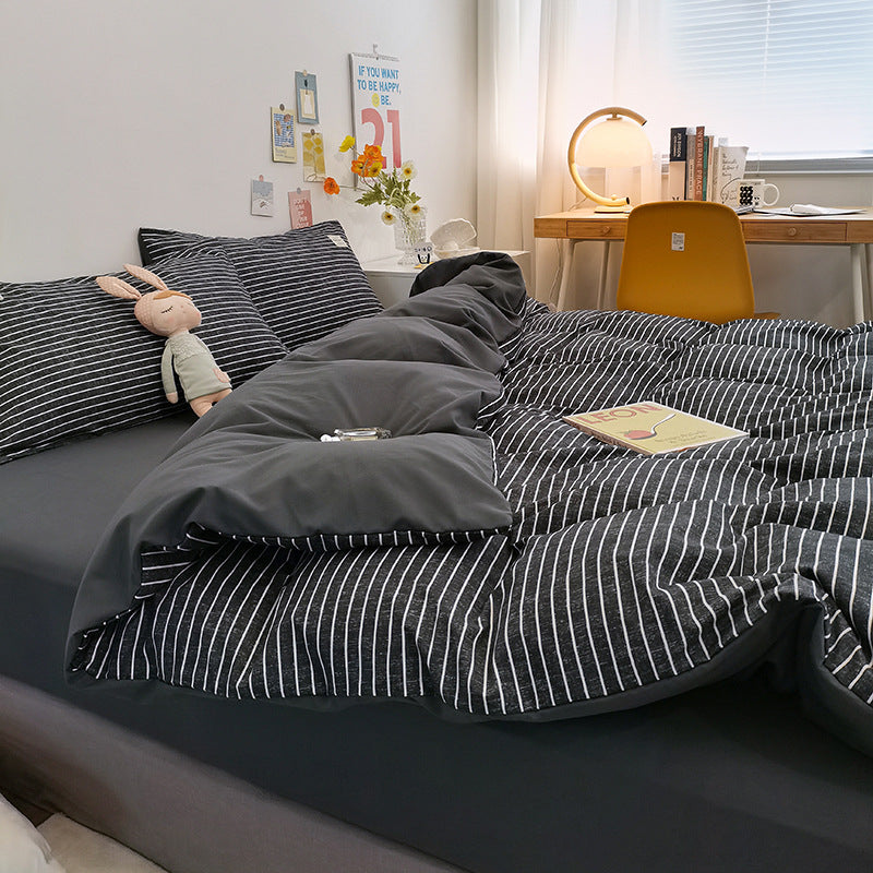 Modern Minimalist Washed Cotton Four-piece Bedding Set