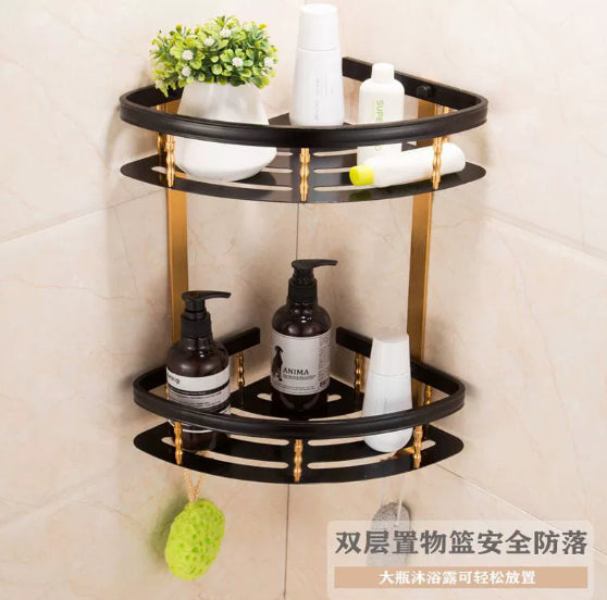 Space Aluminum Bathroom Shelf Wall Hanging Towel Rack