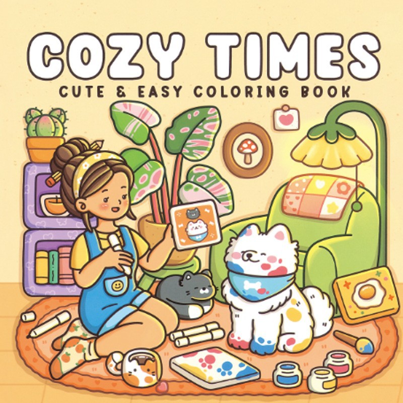 Coloring Book For Adults And Teens Cute Animal Characters Book Easy-to-start Coloring Book