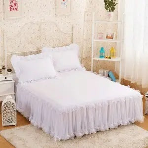 Korean Style Lace One-piece Princess Bedspread Lace Bed Cover Thick Mattress Protection Cover Sheet