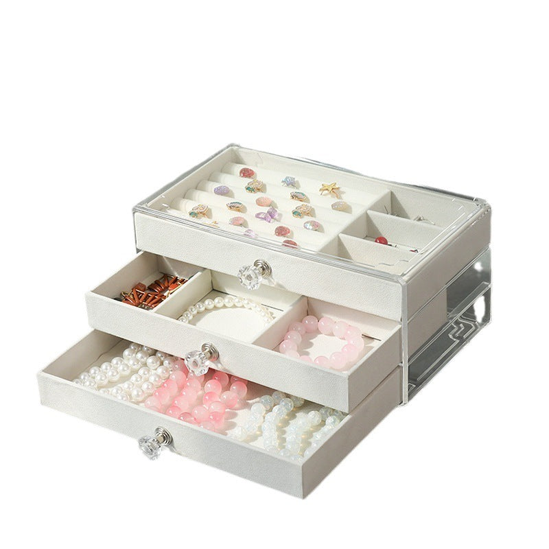 Large Capacity Flannel Jewelry Storage Box
