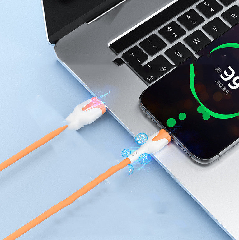 Câble USB en Silicone Liquide Micro USB Type C Câble Chargeur Fil de Charge Rapide 3A Cordon de Données Ligne de Charge pour Téléphone Portable