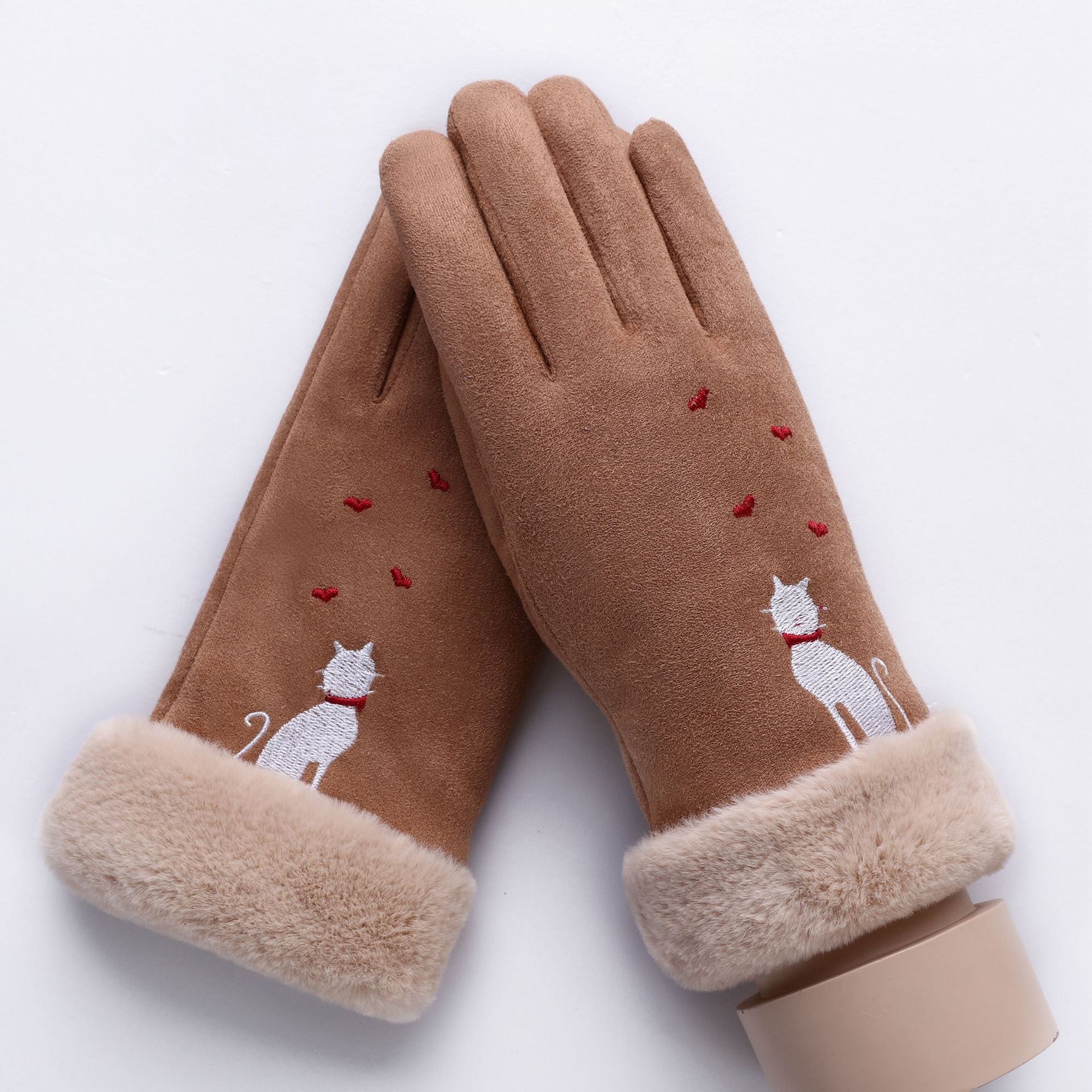 Suede gloves for ladies