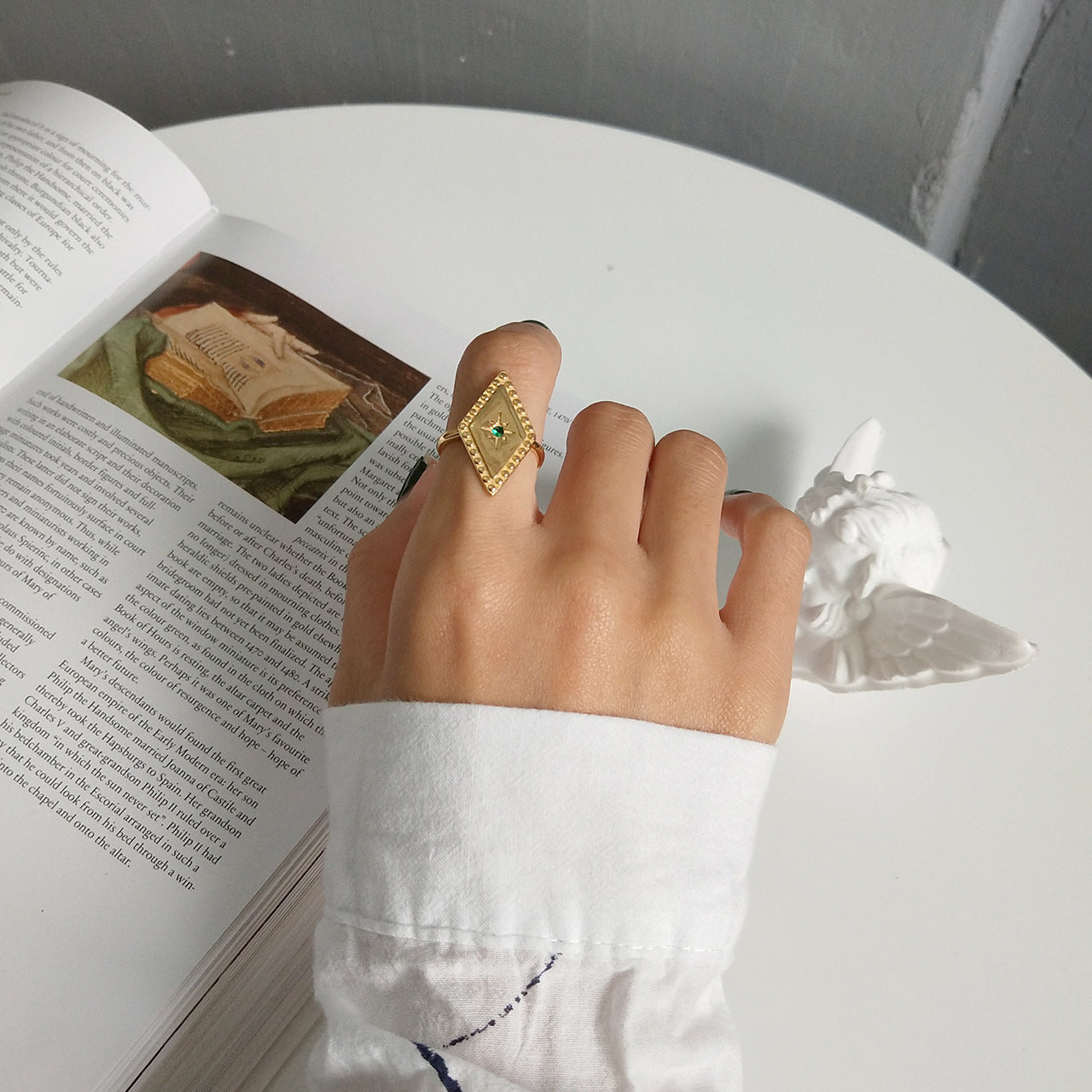 Geometric 925 sterling silver ring
