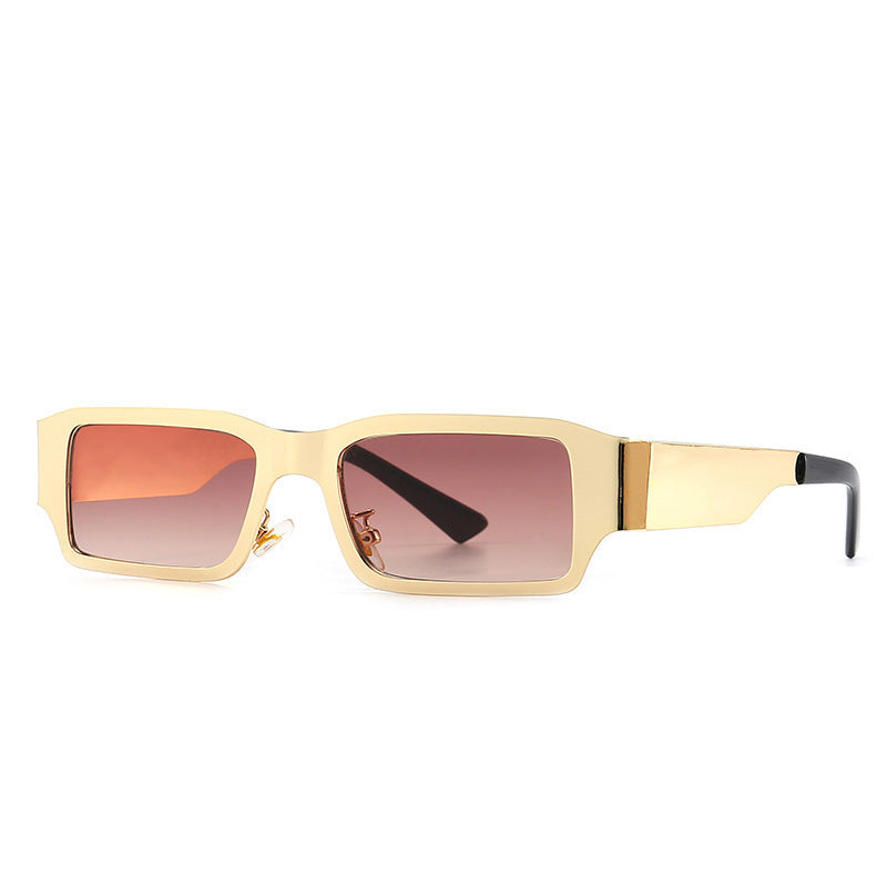 Men's And Women's Small Frame Metal Square Sunglasses