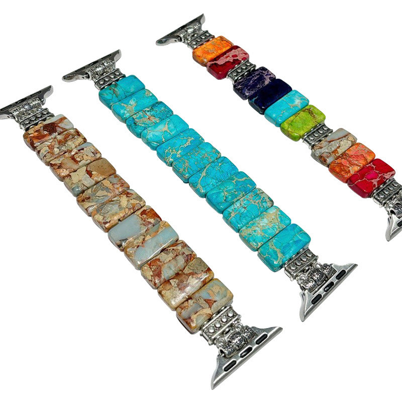 New Natural Stone Plate Strap Bracelet
