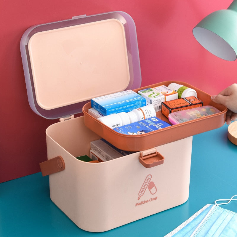 Portable Portable Double-layer First Aid Medicine Box