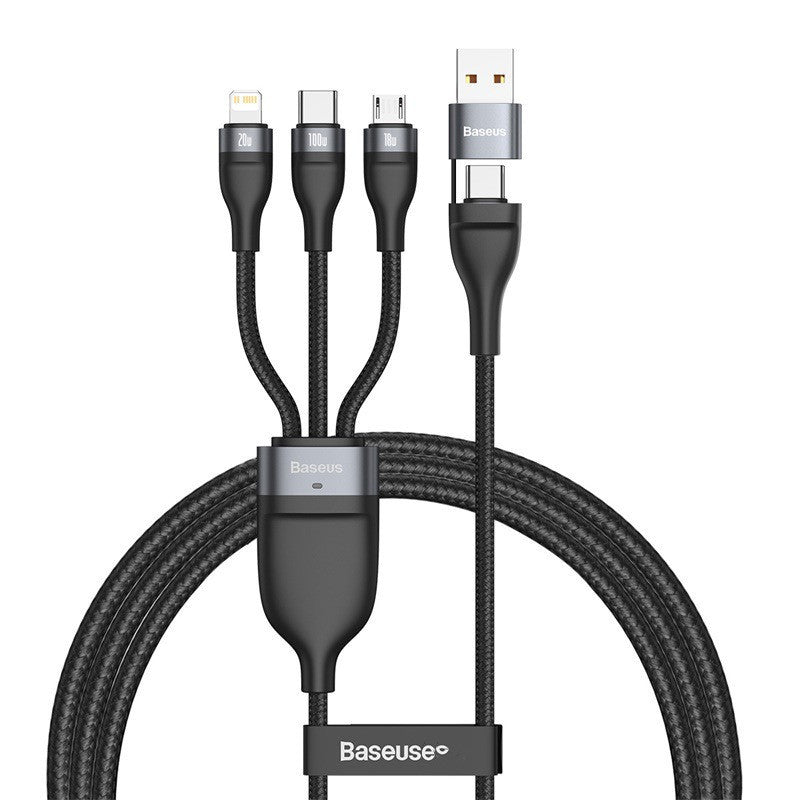 Type-c three-port mobile phone fast charging data cable