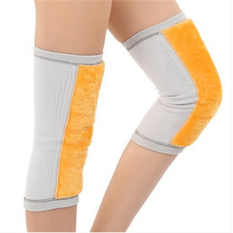 Yellow plush knee pads