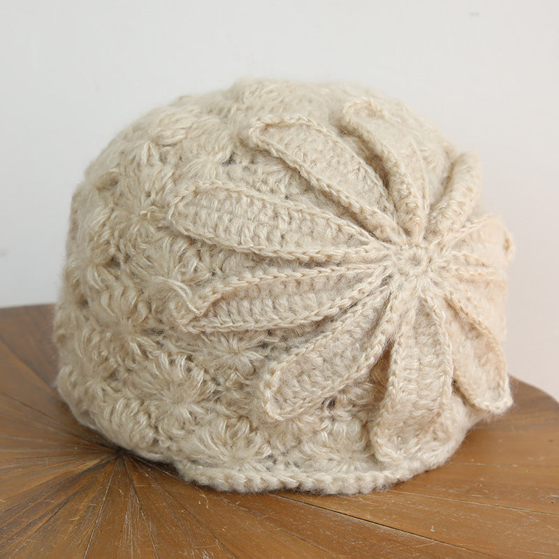 Hand knitted woolen hat women