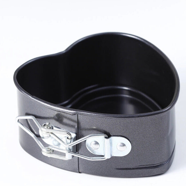 Molde para hornear pasteles antiadherente con forma de corazón, con base de nudo corredizo, para hacer pasteles, herramientas para hornear en forma de disco.