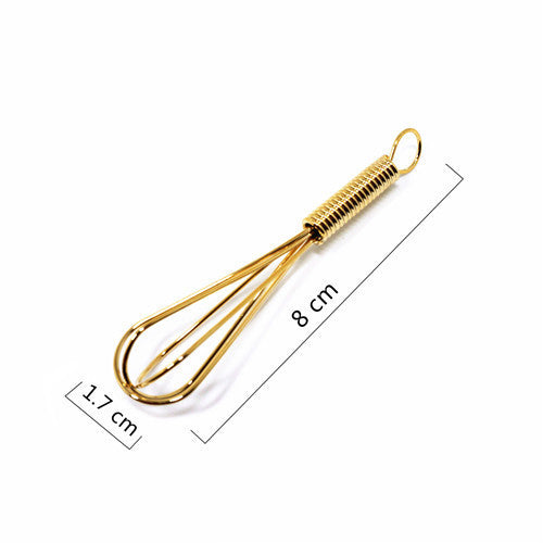 Full size mini keychain manual whisk gold silver