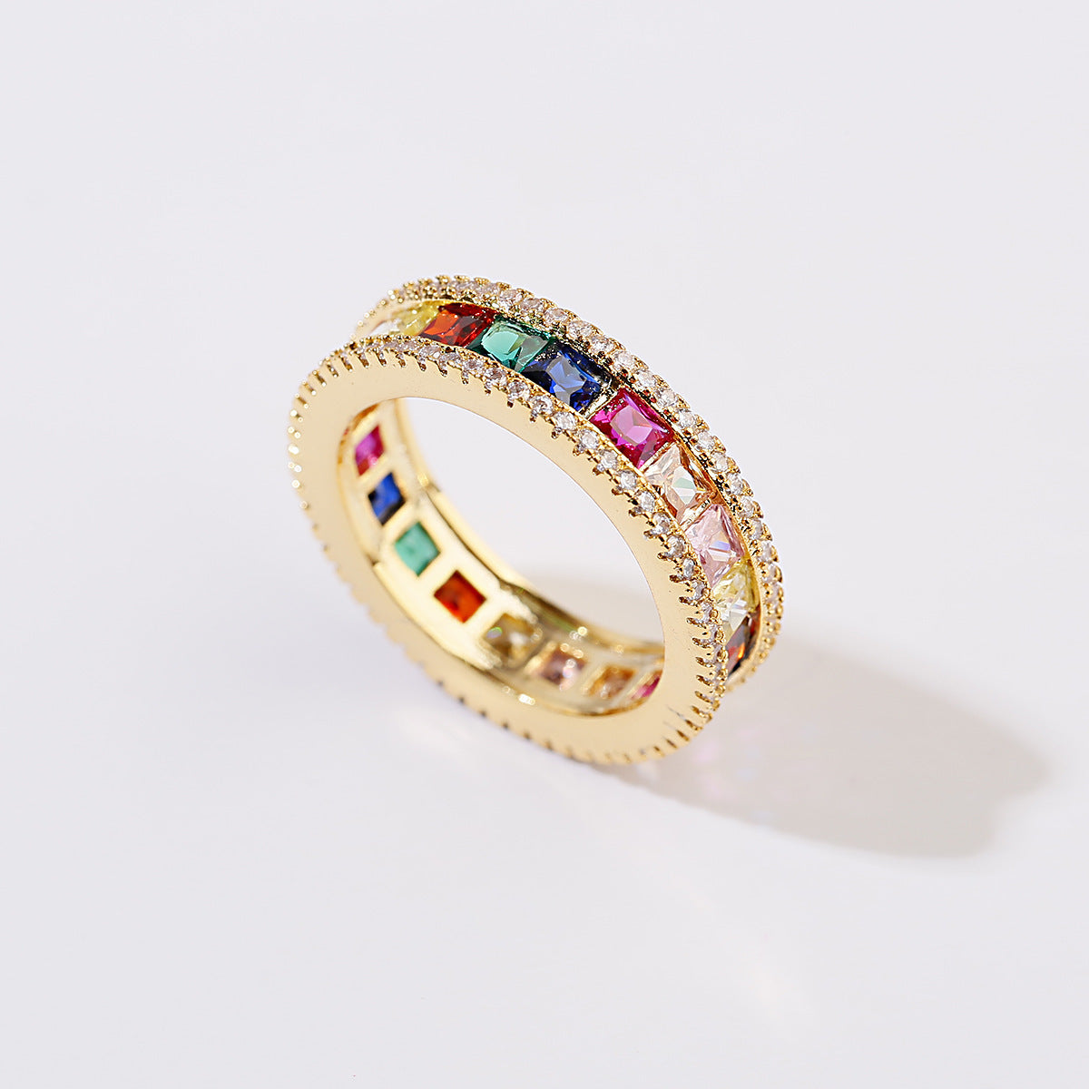 All-match color crystal ring