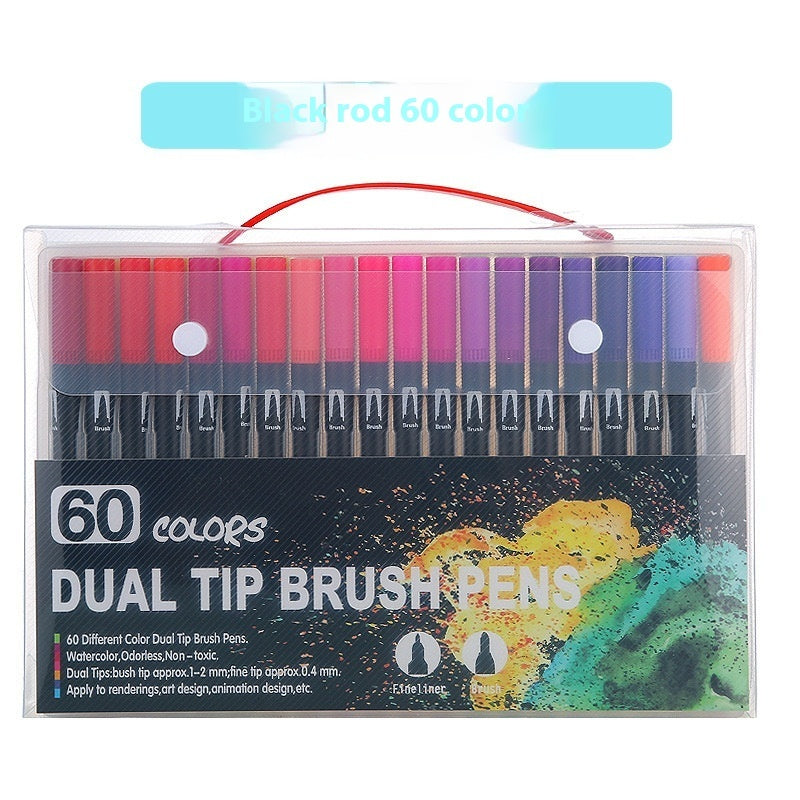 Double-headed Mark Watercolor Pens Set Color Hook Line Painting Soft-headed Pen