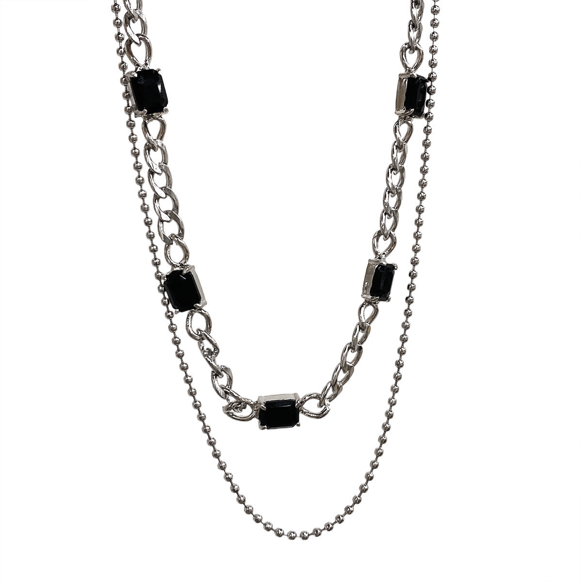 Gemstone Double-layered Temperament Clavicle Chain