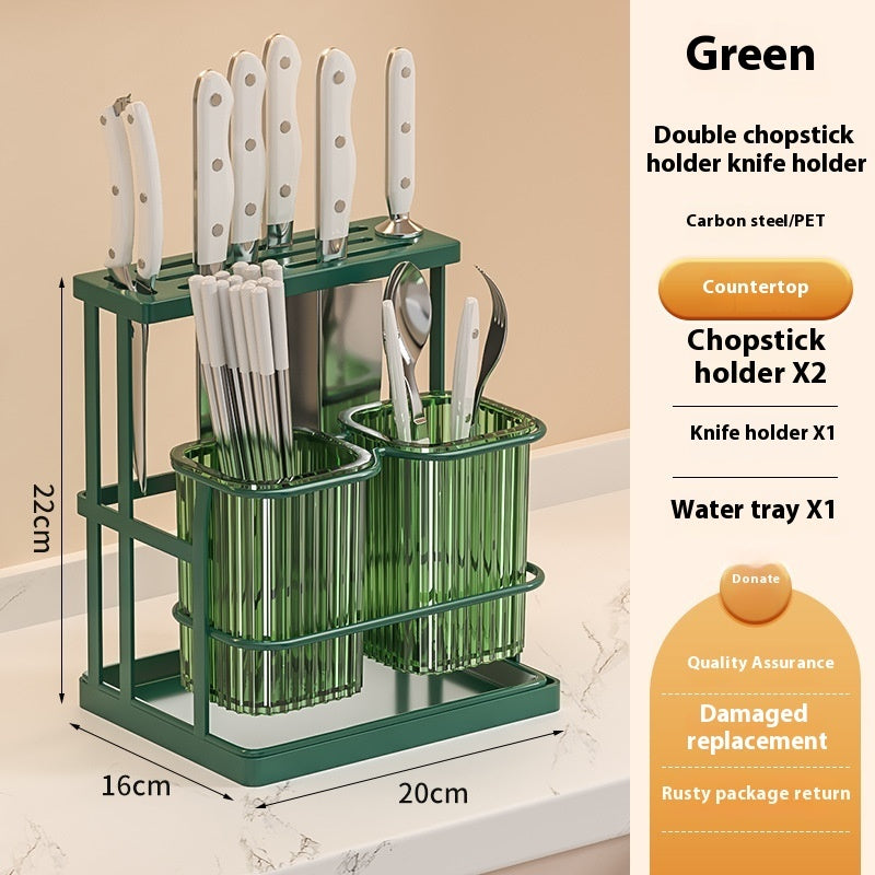 Kitchen Knife Holder Countertop Commodity Shelf Cutlery Storage Rack