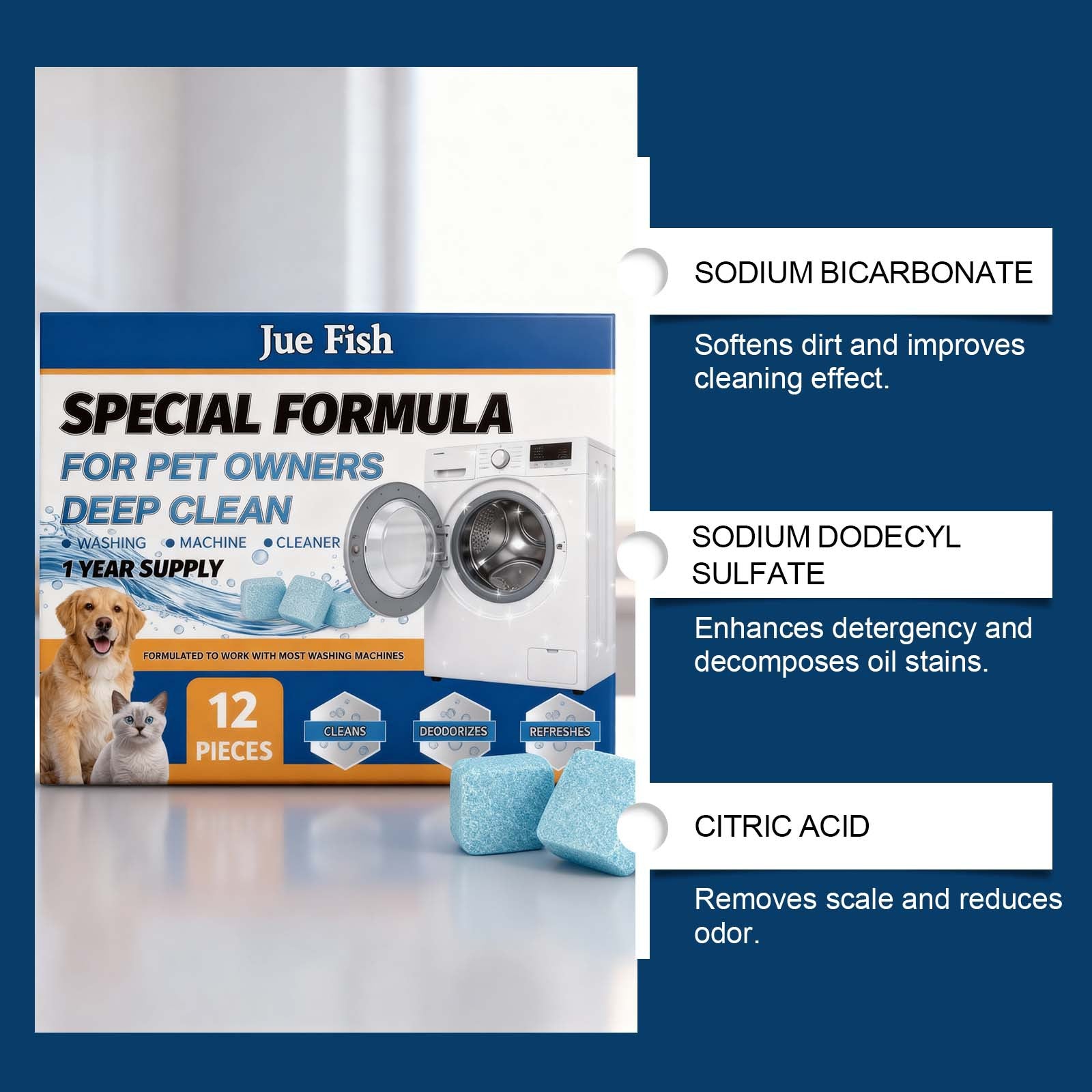 Cleaning Tablets For Pet-specific Washing Machines