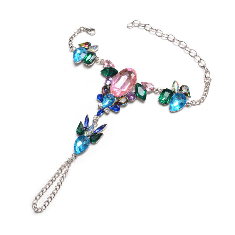 Alloy Color Diamond Exaggerated Anklet European And American Boutique Punk