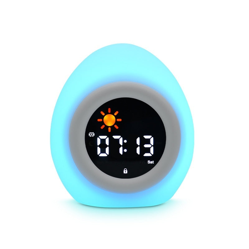 Simple Egg Sleep Alarm Clock Get Up Small Night Lamp