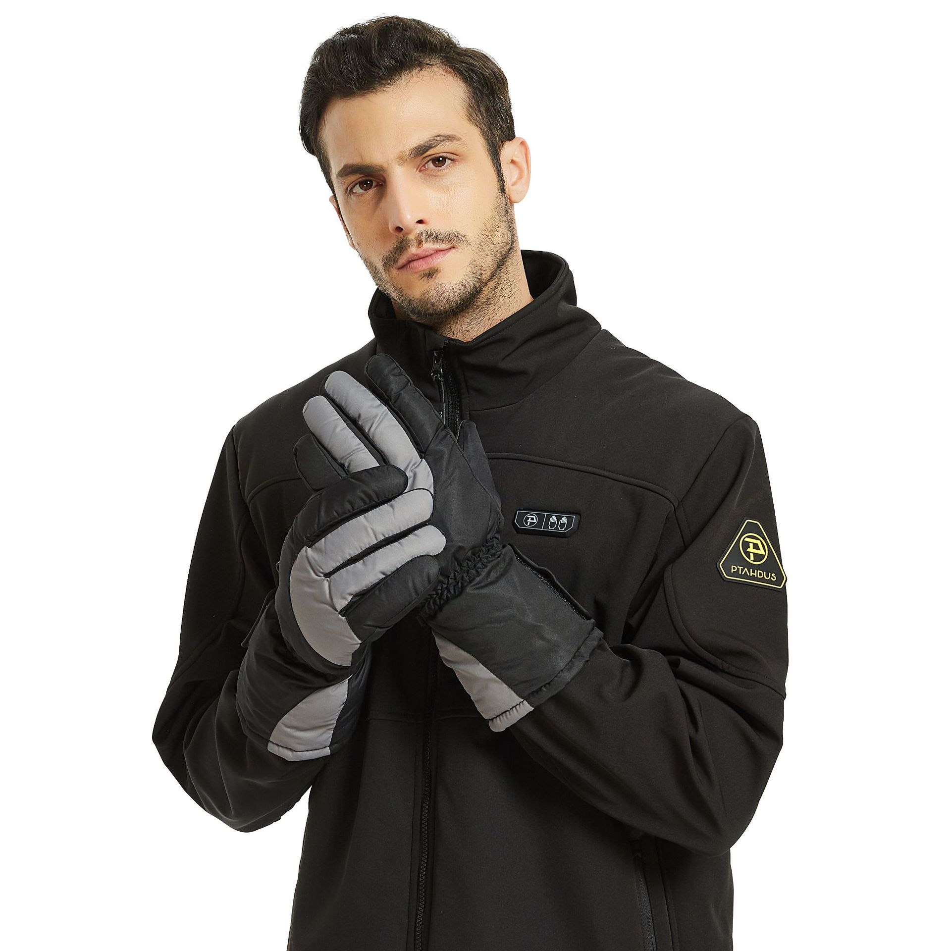 Usb electric five-finger ski gloves