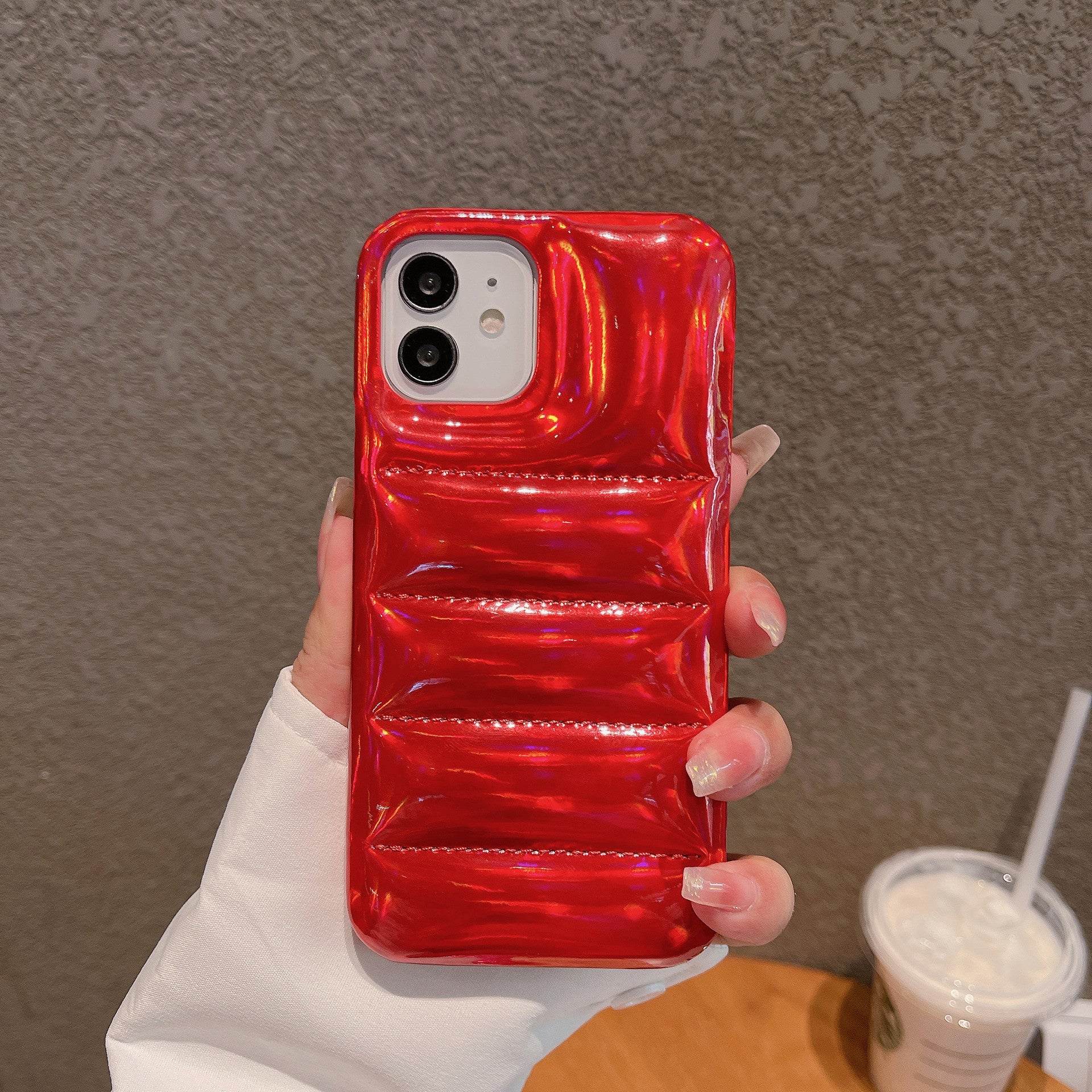 Aurora Cotton Filling Down Jacket Phone Case Autumn And Winter Cotton Filling Cover