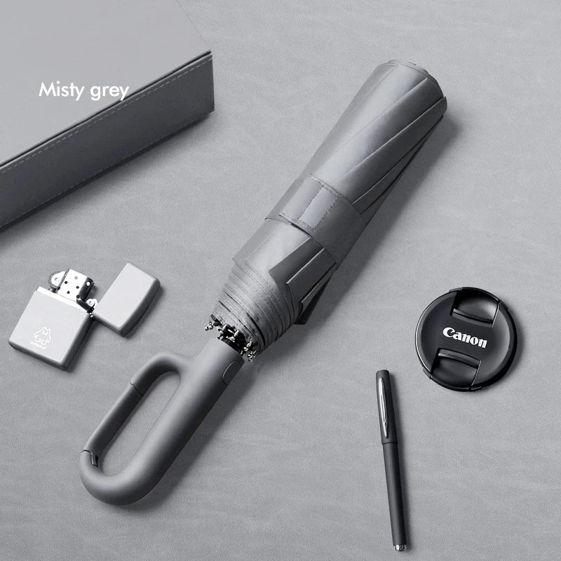 Strong Windproof Umbrella Ring Buckle Design Men Women Fully Automatic Umbrella Anti-ultraviolet Double-bone Automatic Parasol
