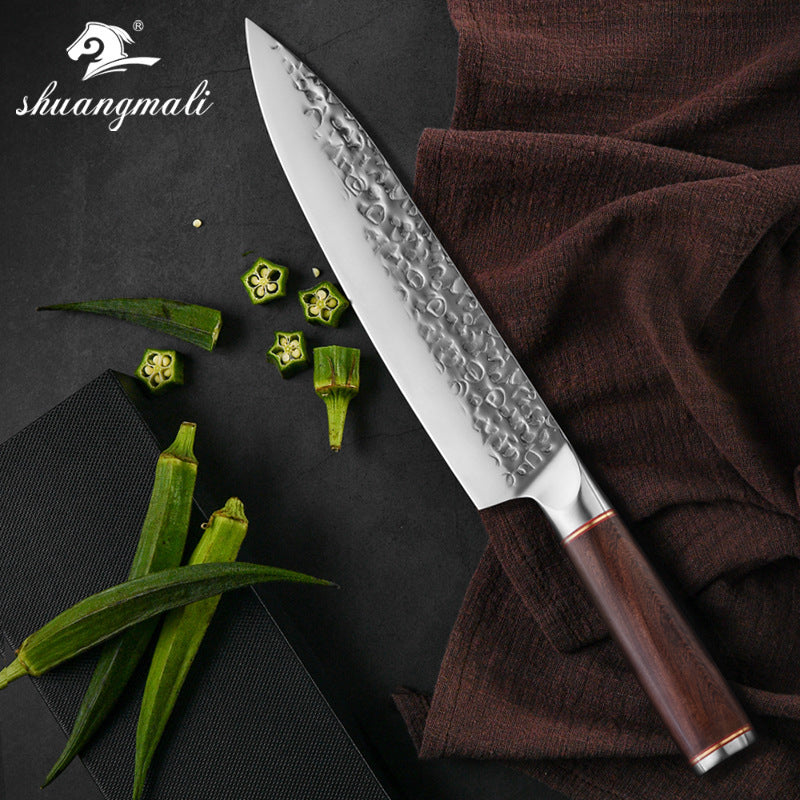 Hammer imitation Damascus Stainless steel 7Cr17 color wooden handle 8 inch chef knife Chef knife kitchen knife