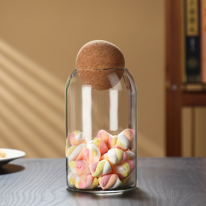 Bocal de rangement Ball, bouchon en bois, pots à thé parfumé scellés, boîte à bonbons, boîte de rangement pour grains de café