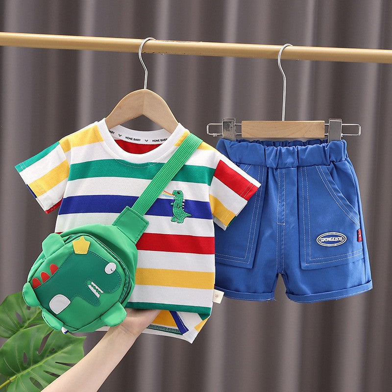 Men's Short Sleeve Two-piece Suit