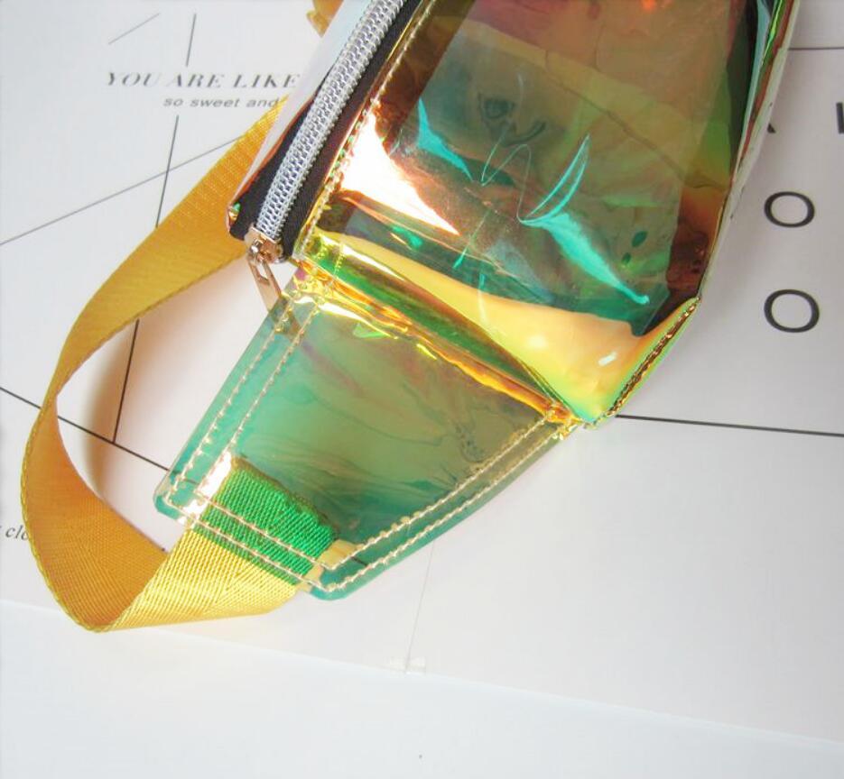 Laser transparent waist bag beach bag women's Messenger bag sports running multi-function cashier chest bag