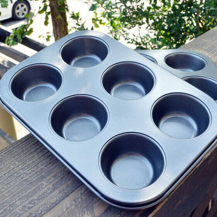 Herramienta para asar redonda para 6 pasteles Maffen, bandeja para hornear sin molde para pasteles Maffen, molde para cupcakes