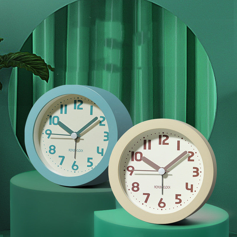 Children's Luminous Bedside Nordic Style Simple Silent Small Alarm Clock