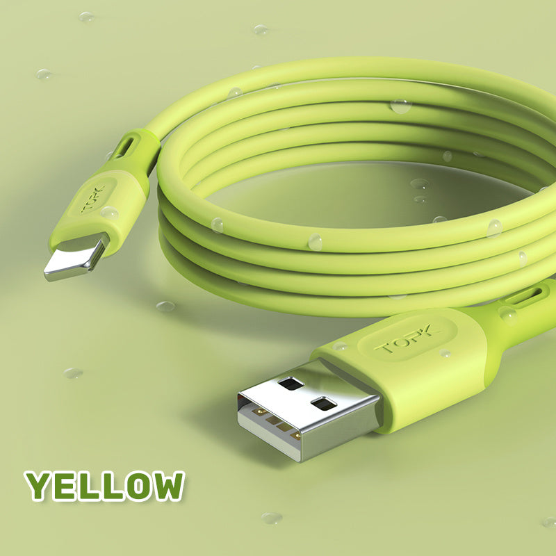 Liquid mobile phone fast charging silicone data cable