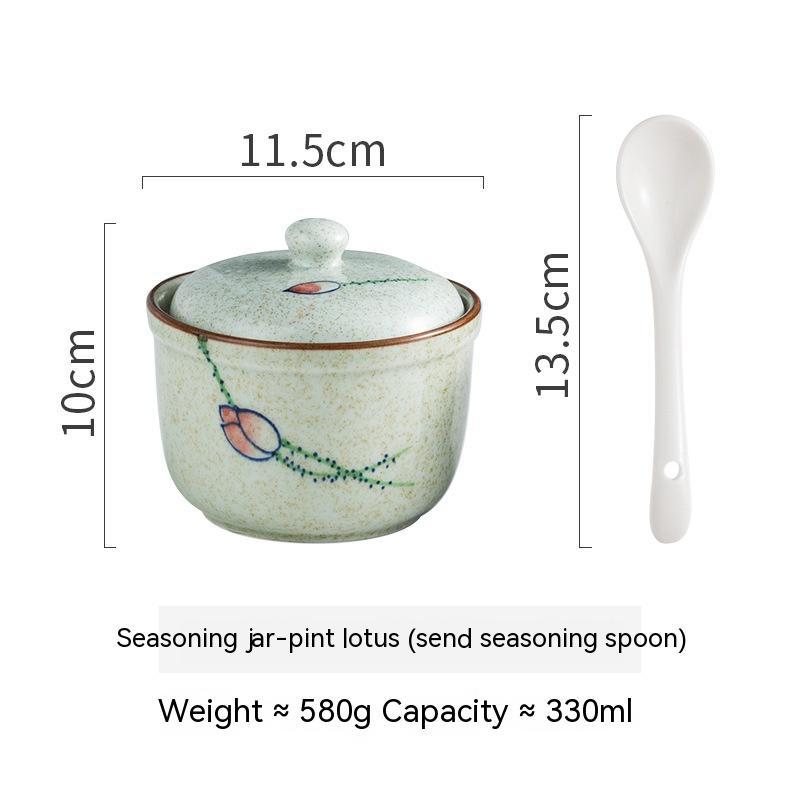 Kitchen Retro Porcelain Hand Painted Seasoning Jar