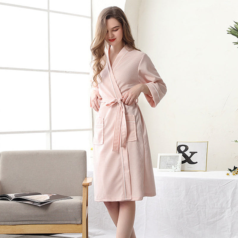 Bathrobe Three-quarter Sleeve Absorbent Quick-drying Pajamas