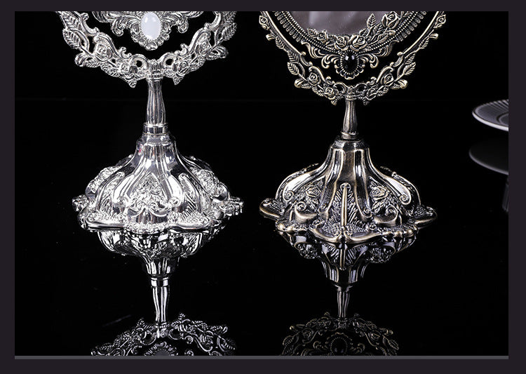 European Metal Reversible Retro Makeup Mirror