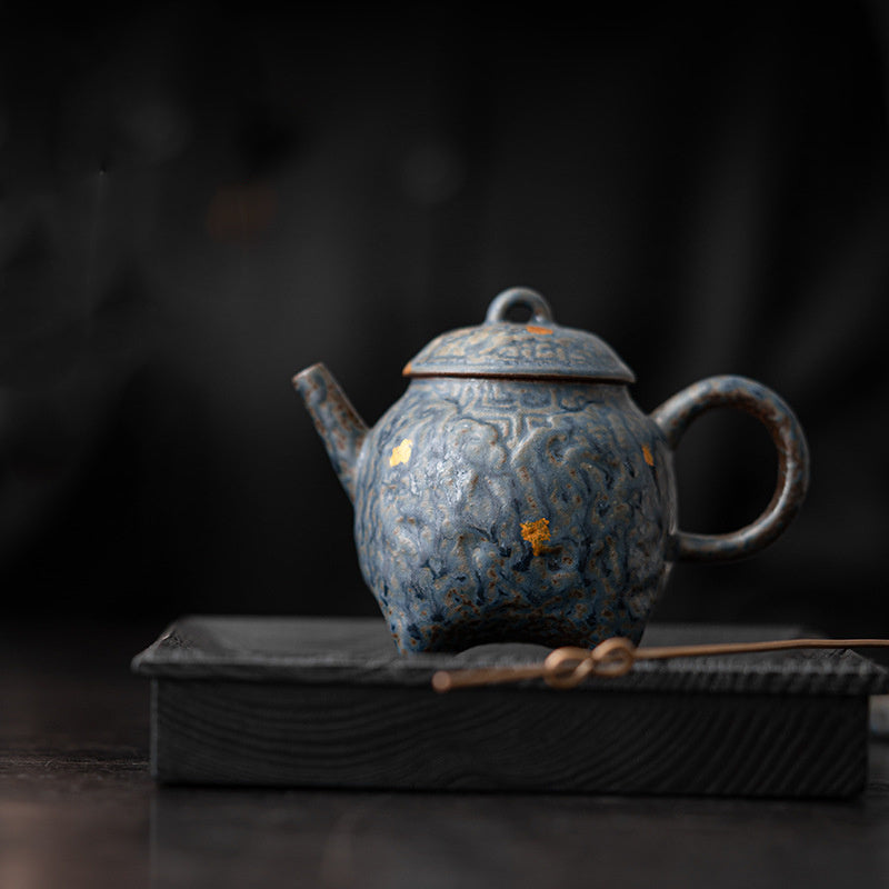Forget Worry Pot Vintage Teapot Household Tea Set Supportable Bubble Bronze Glaze