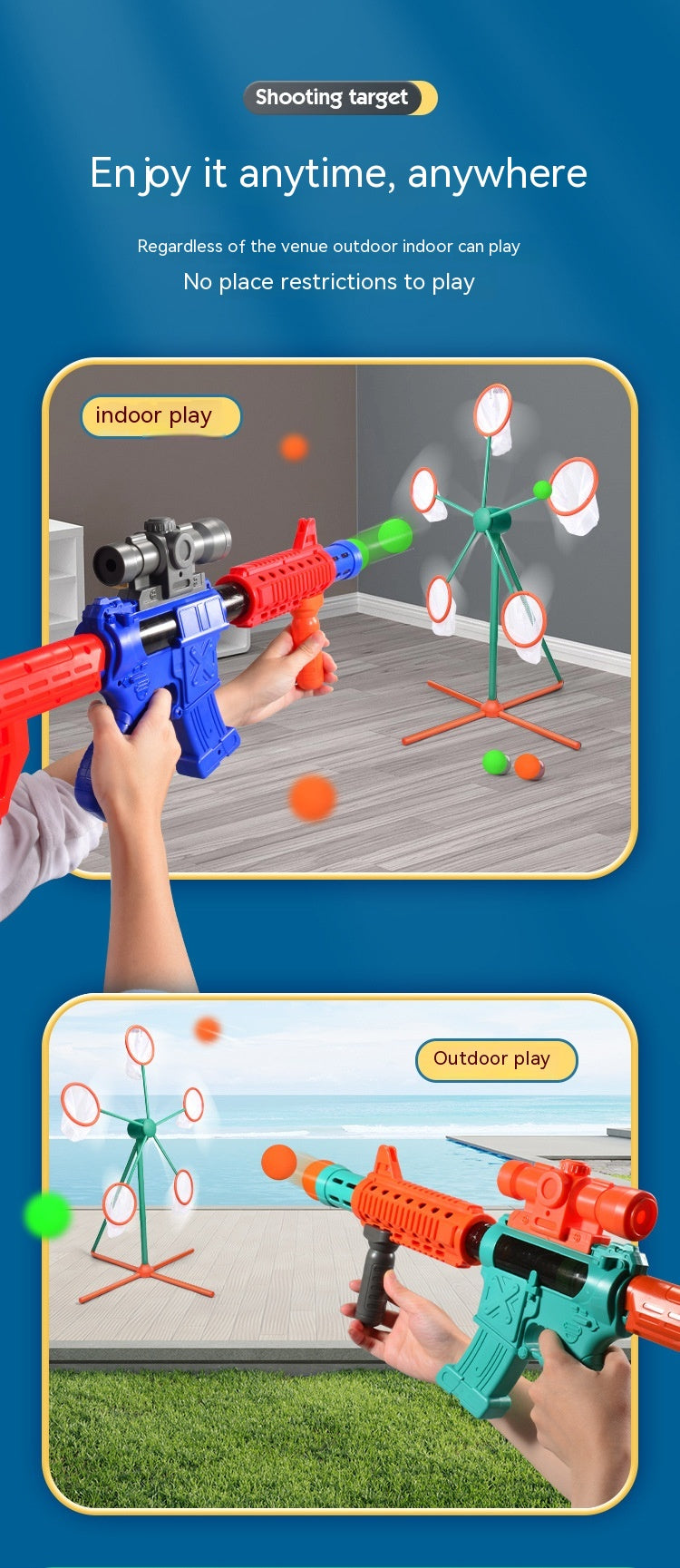 Parent-child Interactive Electric Rotating Target Soft Bullet Gun Educational Toy Sports Shooting Automatic Gun Target