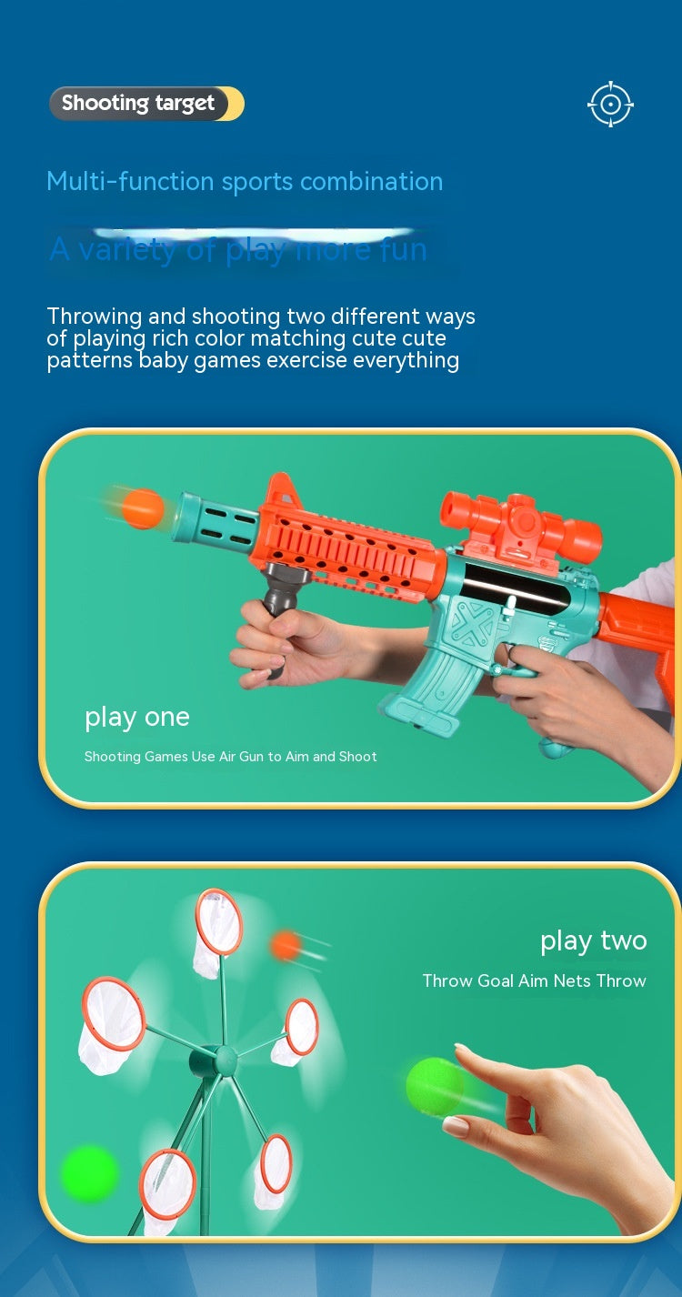 Parent-child Interactive Electric Rotating Target Soft Bullet Gun Educational Toy Sports Shooting Automatic Gun Target