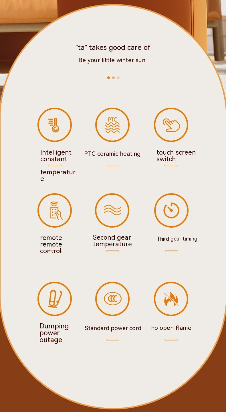 Souffleur d'air chaud haute puissance 1200W, chauffage de bureau, chauffage électrique intelligent domestique en céramique PTC