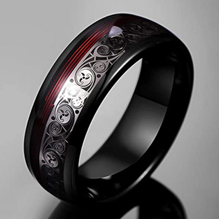 Tungsten Steel Black Decorative Men's Ring