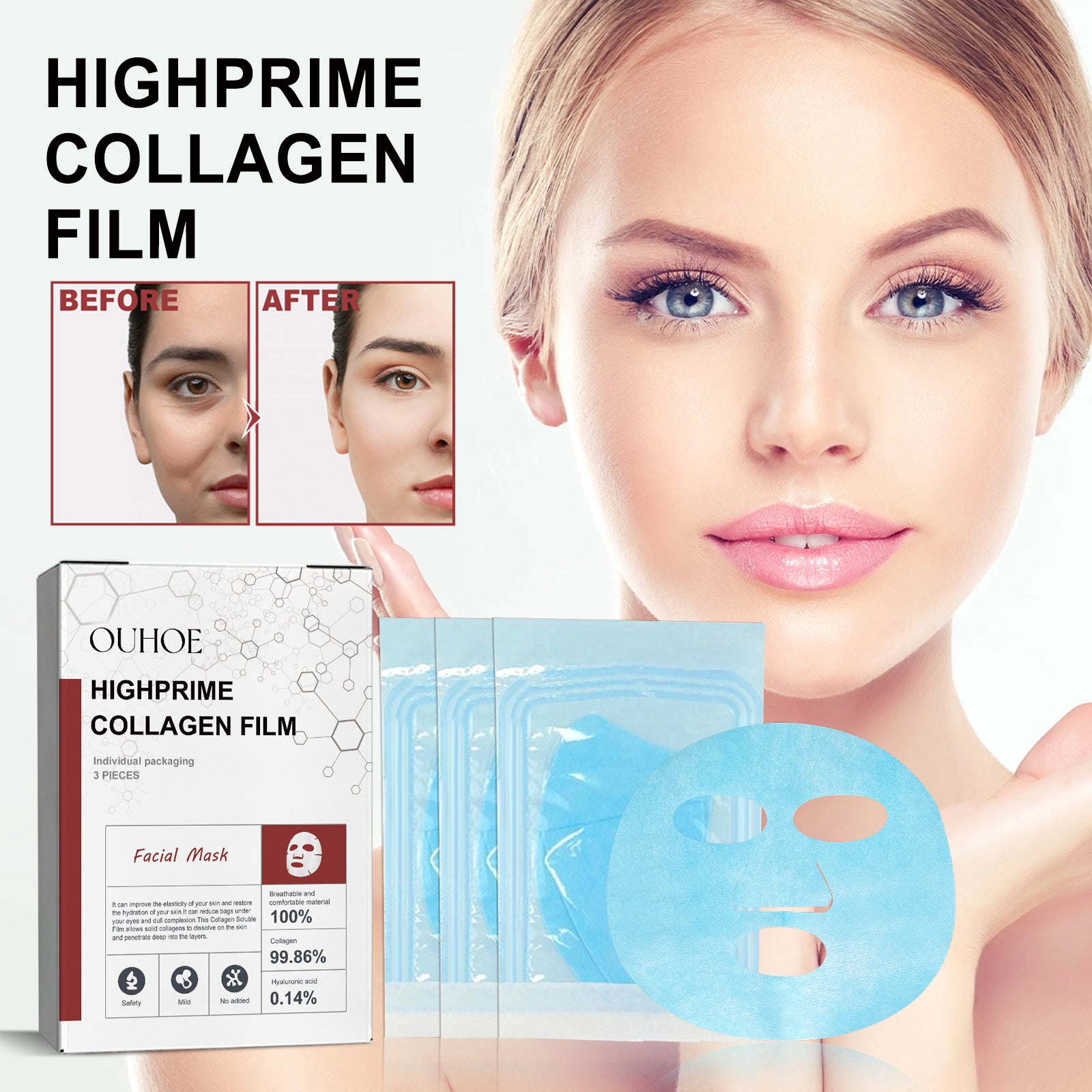 Collagen Mask Anti-wrinkle Anti-aging Fade Wrinkles Fine Lines Mask