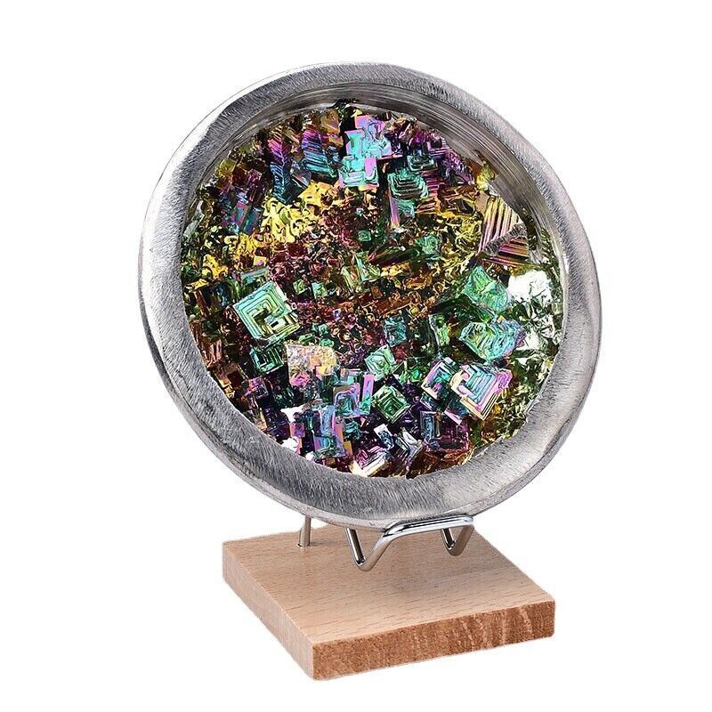 Natural Mineral Belt Edge Bismuth Ore Stone Bowl Crystal Belt Base