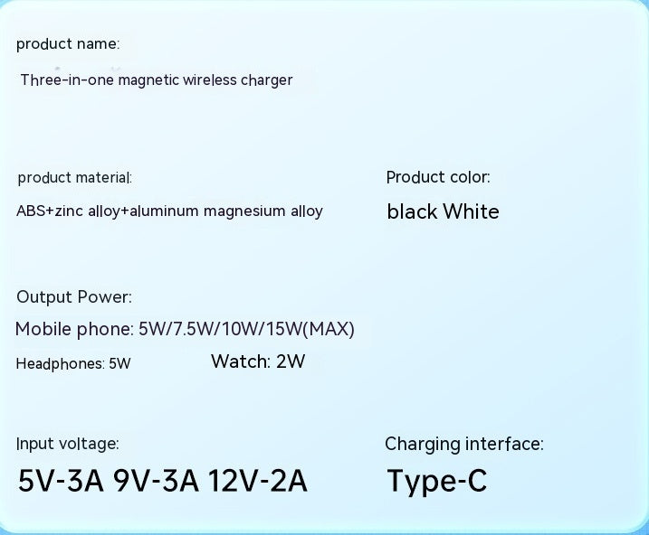 Desktop Three In One Wireless Charger