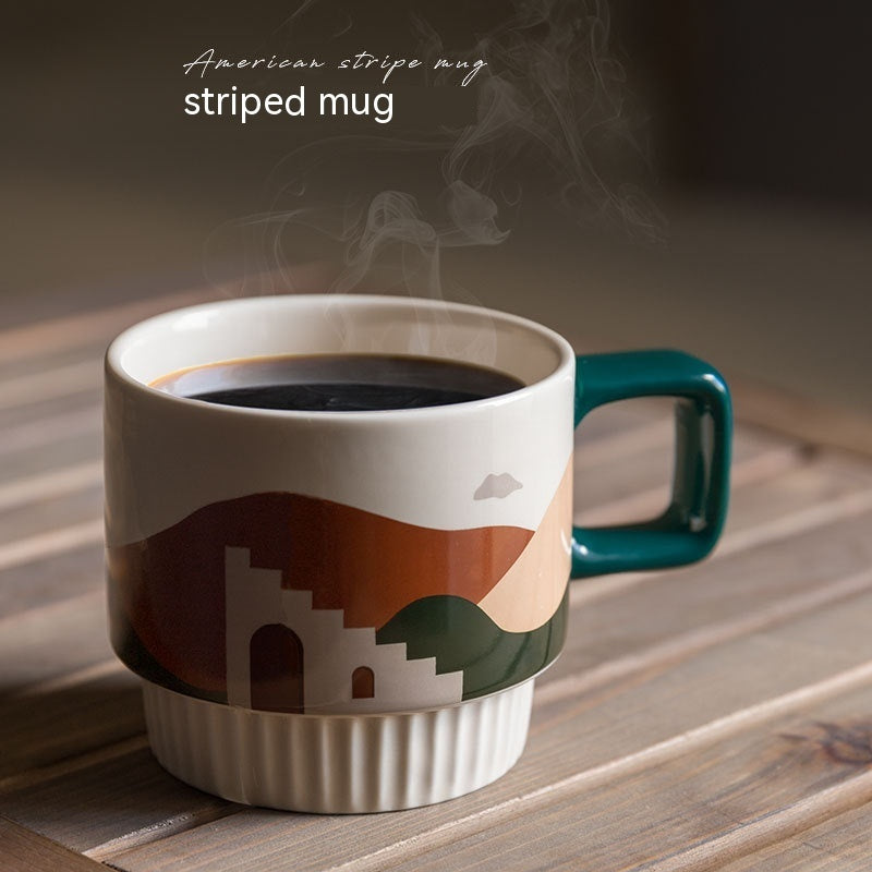 Good-looking Morandi Coffee Cup Vintage Ceramic Mug