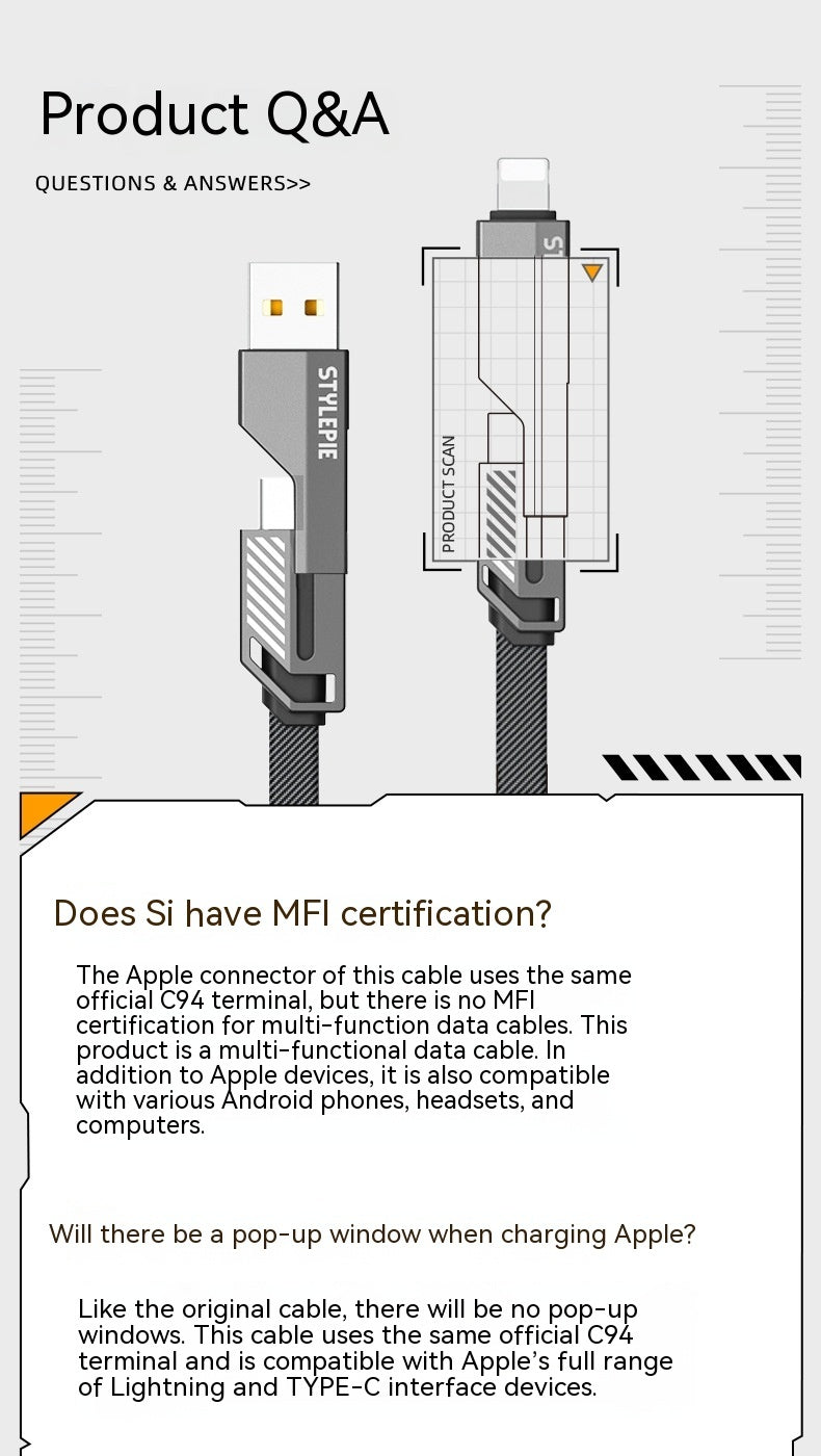Four-in-one Fast Charge Data Cable