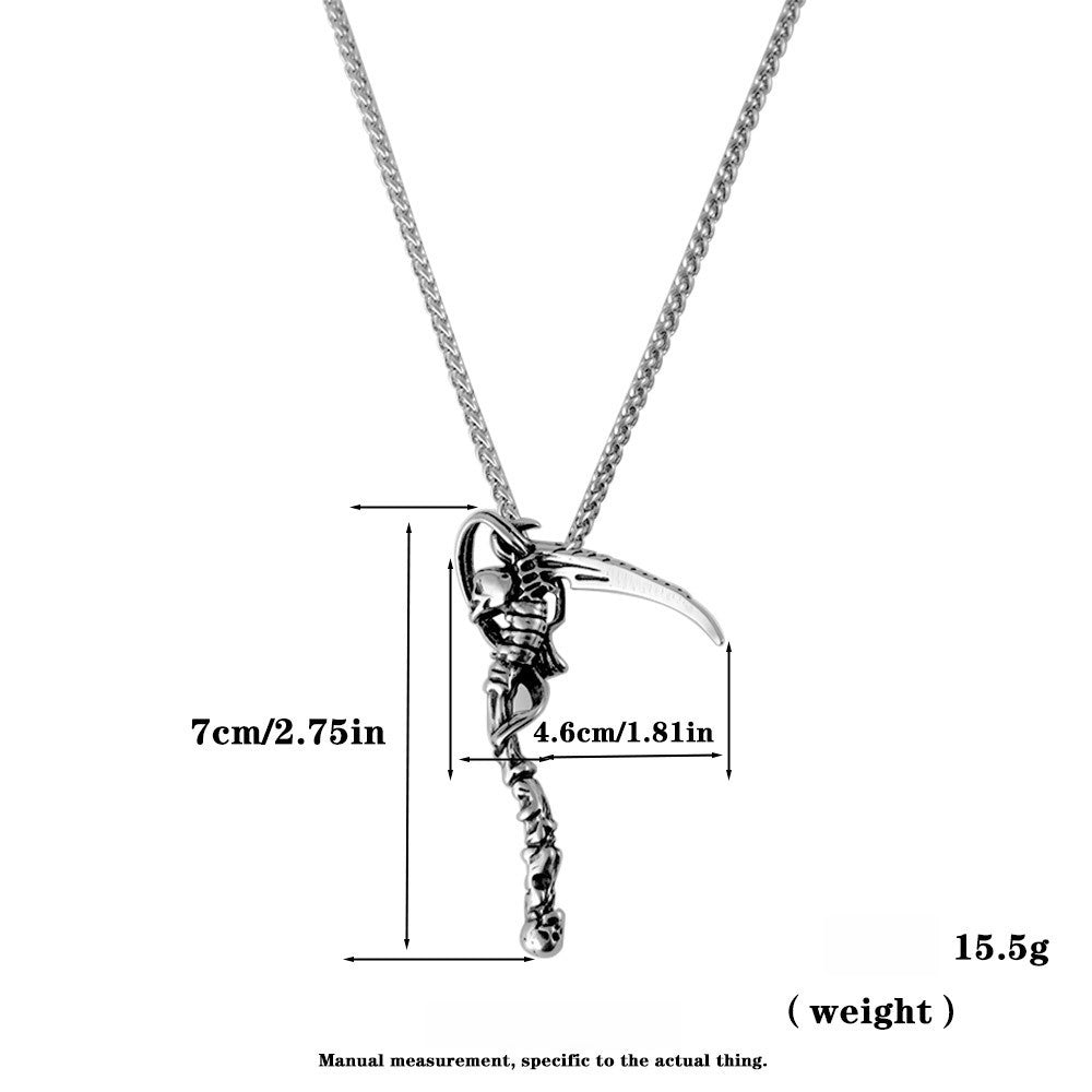 Men's Vintage Death God Titanium Steel Pendant Necklace
