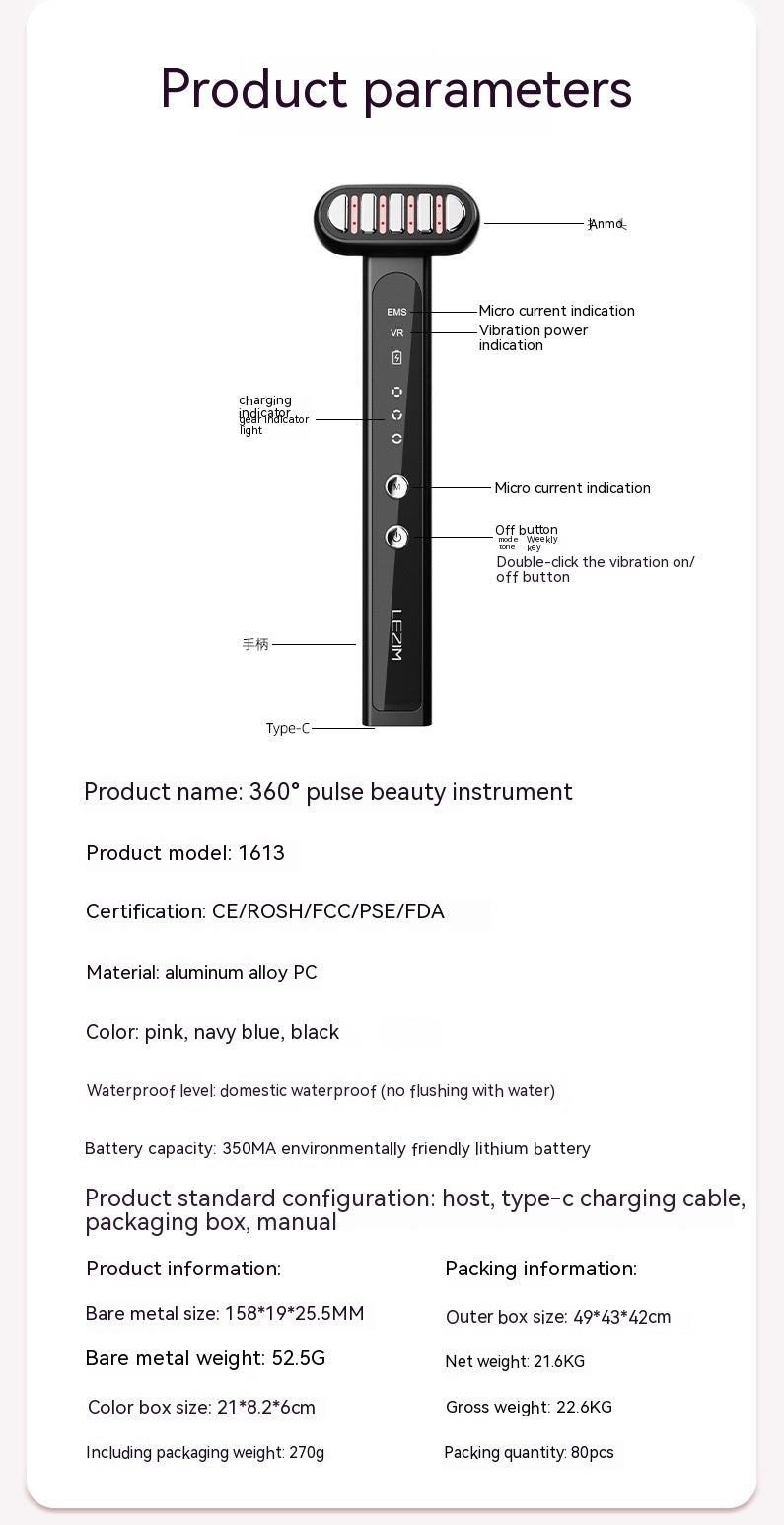 Head Rotatable Pulse Beauty Instrument