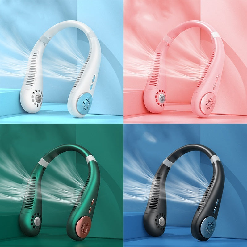 Rechargeable Portable Mini Leafless Halter Fan