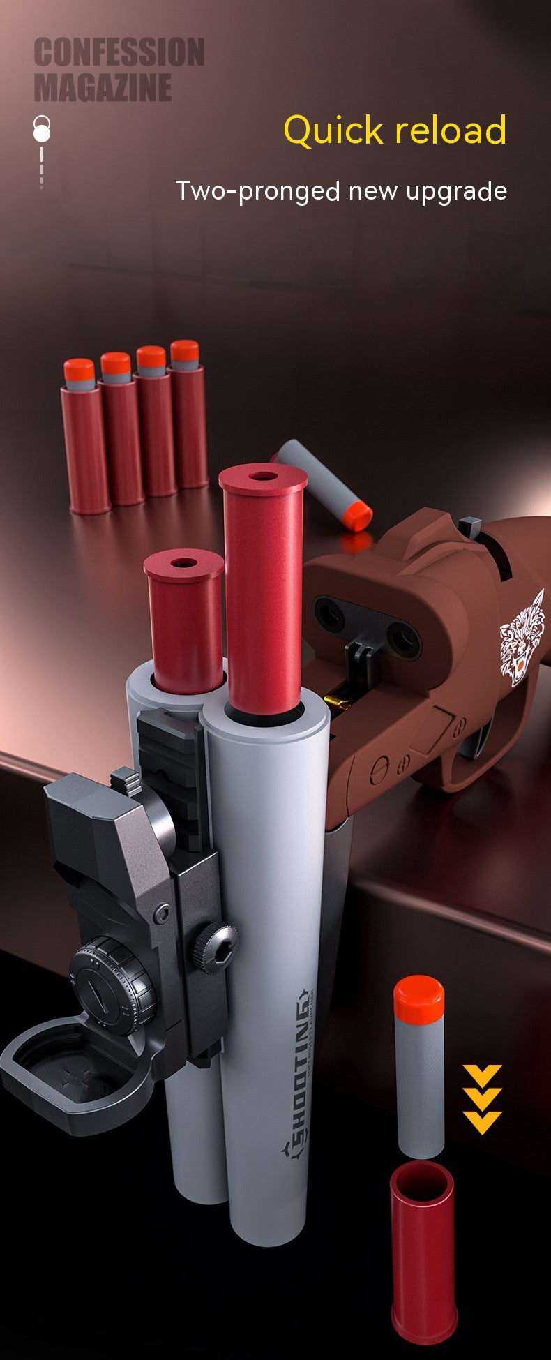Double-tube Spray Shell Soft Bullet Gun Boy Toy Gun